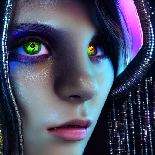 Prompt: portrait of a beautiful cyberpunk woman, close up, detailed, symettry feature, award winning H-512 W-512 n-6