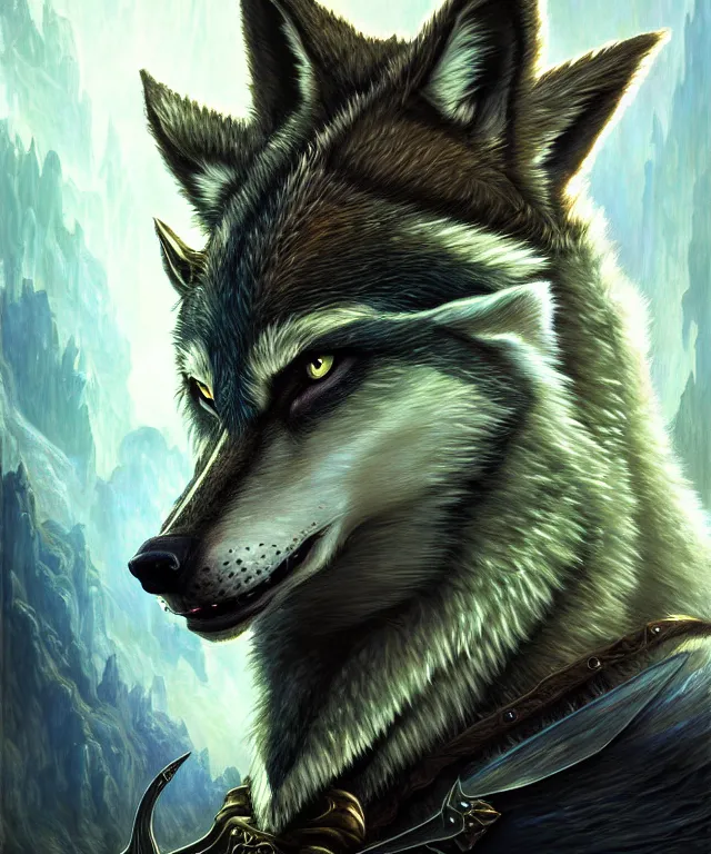 Image similar to dark fantasy, link legend of Zelda twilight Princess portrait morphing into a wolf, dark surrealist , fantasy, intricate, elegant, highly detailed, digital painting, artstation, concept art, smooth, sharp focus, illustration, art by artgerm and greg rutkowski and alphonse mucha