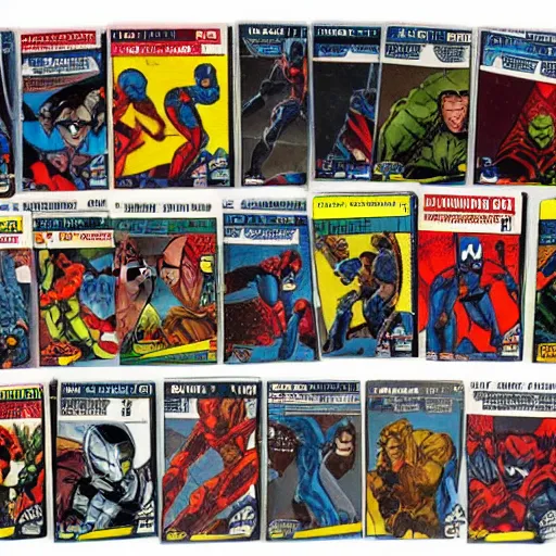 Prompt: ultra rare 1 9 9 0 s marvel trading cards