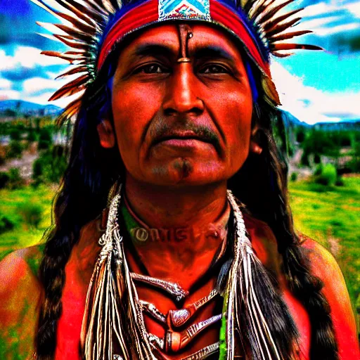 Image similar to Indian native, highly realistic with lots of details, photo studio, HDR, 8k, Pulitzer price type of photo