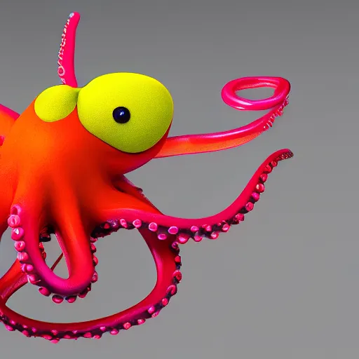 Image similar to smile octopus, octane render