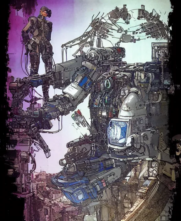 Prompt: cyberpunk pathfinder robot from apex legends character portrait, portrait by james gurney and laurie greasley and yoji shinkawa, concept art, intricate details, highly detailed, vintage sci - fi