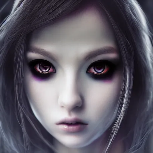 Prompt: photorealistic full shot portrait of angry darkness anime girl, beautifull lovely eye, electric aura, inspired by tim burton, detailed, unreal engine 4 k, volumetric light, fog