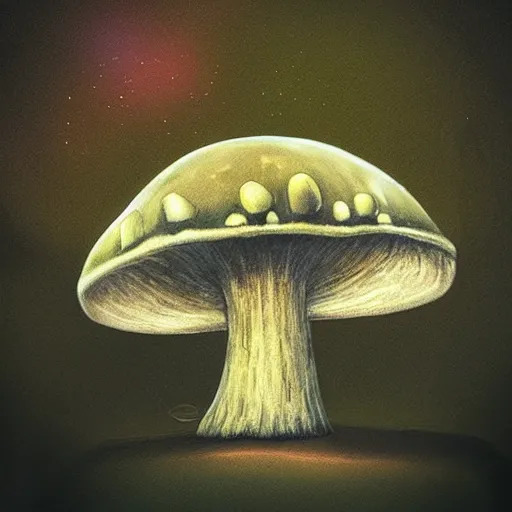 Prompt: the most perfect and dramatic magic mushroom