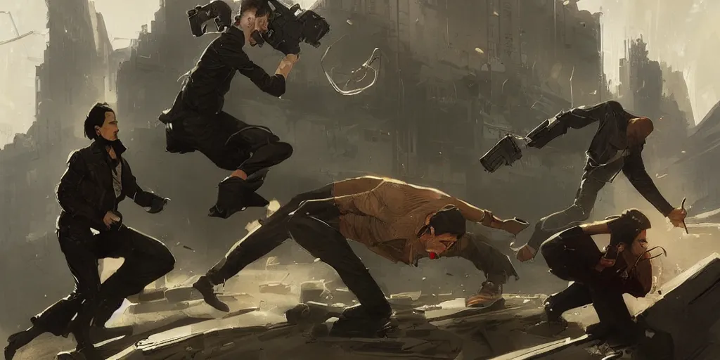 Prompt: neo vs smith by greg rutkowski