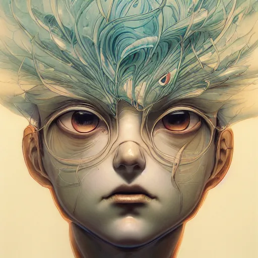 Image similar to prompt : magestic portrait soft light painted by james jean and katsuhiro otomo, inspired by evangeleon anime, smooth face feature, intricate oil painting, high detail illustration, sharp high detail, manga and anime 1 9 9 0