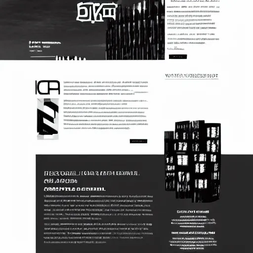 Image similar to black on white webdesign in style of eric hu, y 2 k, brutalism, acid, techno