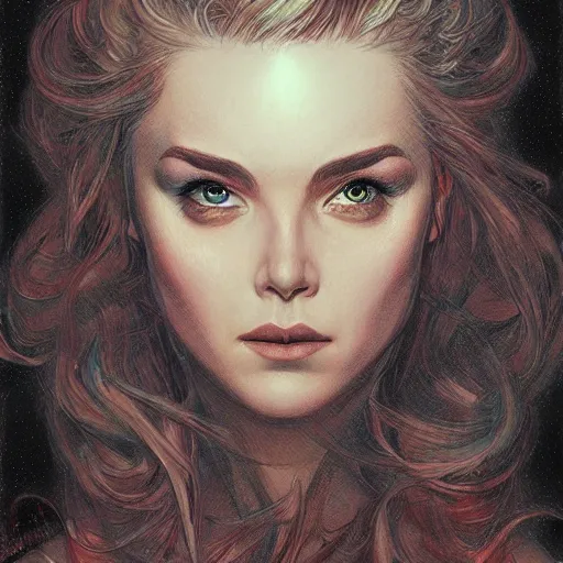 Image similar to a portrait in the style of charlie bowater and donato giancola and virgil finlay.