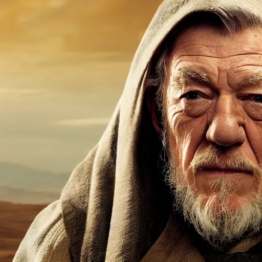 Image similar to Ian McKellen as Obi-Wan Kenobi, 4k, UHD