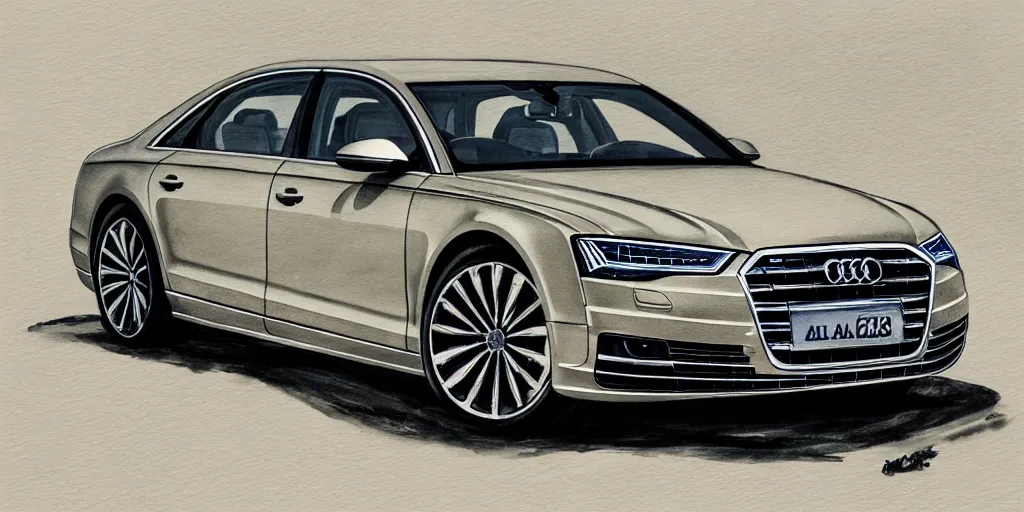 Prompt: audi a 8 water color painting, rtx, raytracing, 8 k, highly detailed, soft colors,