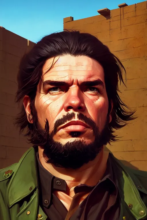 Prompt: highly detailed portrait che guevara in gta v, stephen bliss, unreal engine, fantasy art by greg rutkowski, loish, rhads, ferdinand knab, makoto shinkai and lois van baarle, ilya kuvshinov, rossdraws, tom bagshaw, global illumination, radiant light, detailed and intricate environment