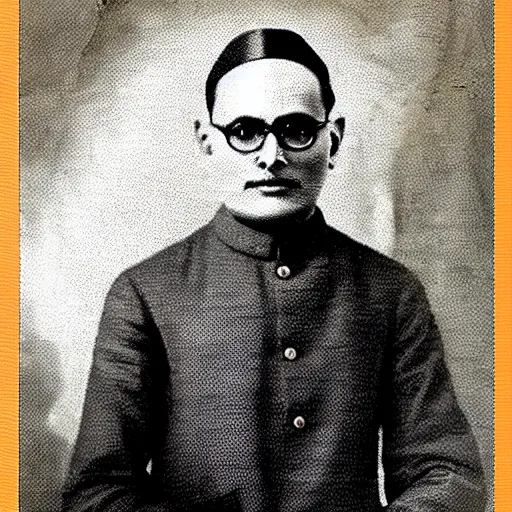 Image similar to Veer Savarkar holding the Indian flag