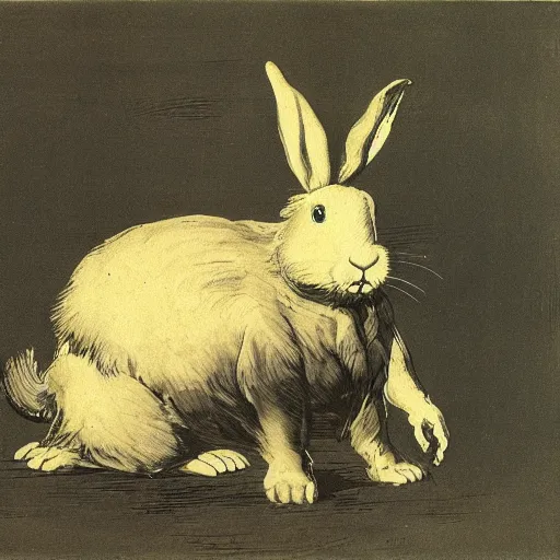 Image similar to The Giant Rabbit by Goya