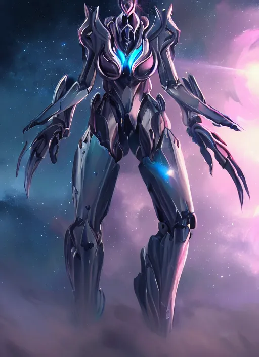 Image similar to cinematic goddess shot, cosmic sized perfectly proportioned stunning beautiful hot anthropomorphic robot mecha female dragon, nebula background, larger than galaxies, holding milky way, sharp detailed claws, sleek silver armor, epic proportions, epic size, epic scale, ultra detailed digital art, furry art, macro art, dragon art, giantess art, warframe fanart, furaffinity, deviantart