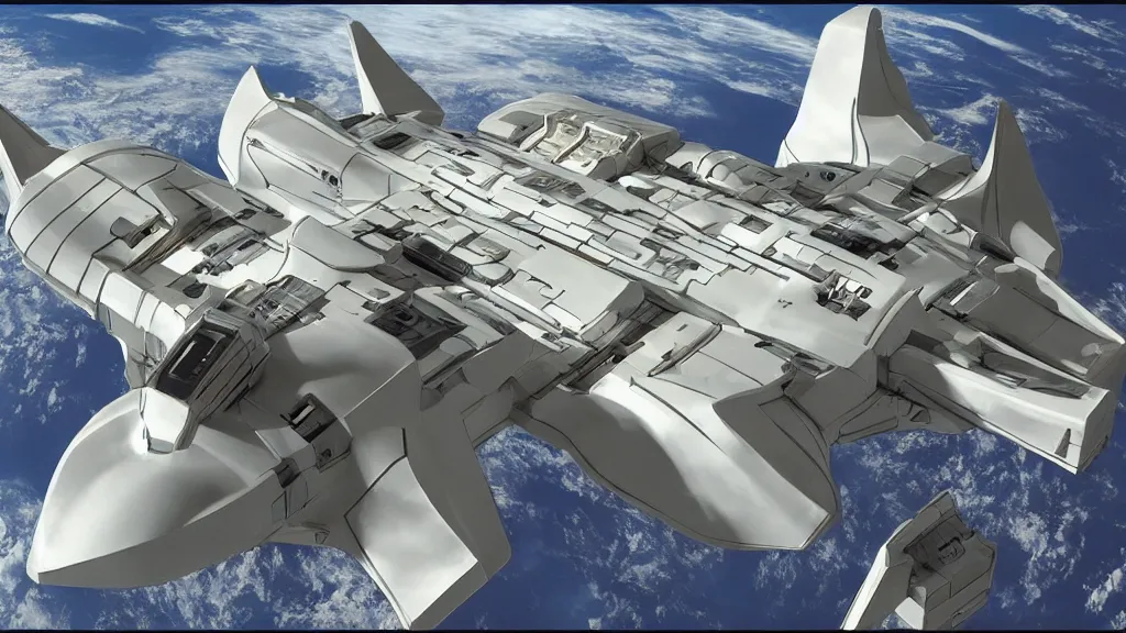 Image similar to ''plans for a practical spaceship in the year 3400, ESA''