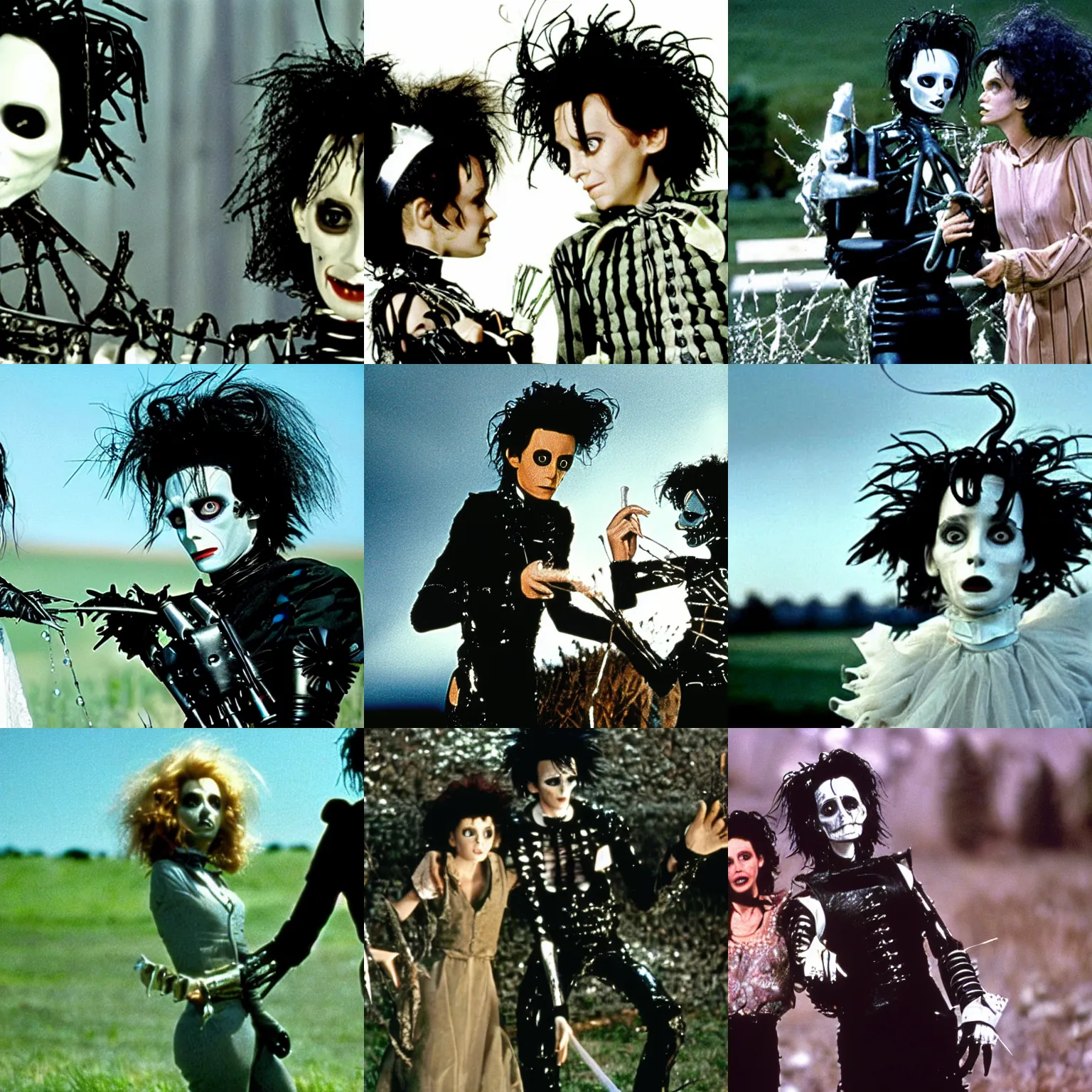 Prompt: a film still from edward scissorhands ( 1 9 9 0 )