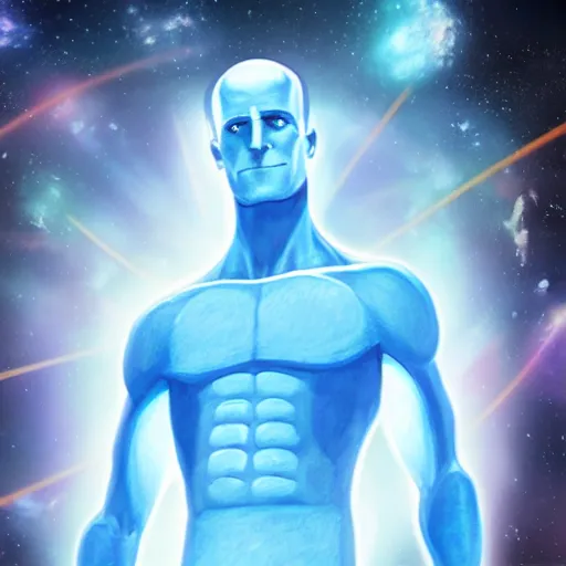 Image similar to doctor manhattan in a children's 3 d animated cartoon movie