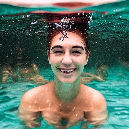 Image similar to giant head underwater