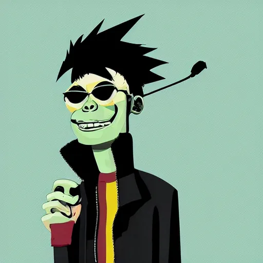 Image similar to new gorillaz band member, vector art, digital art