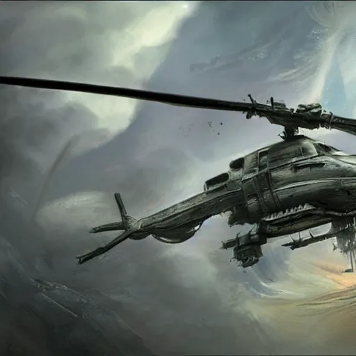 Prompt: concept art prometheus helicopter by james cameron