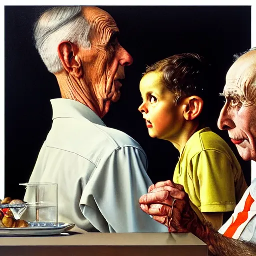 Prompt: ethos of ego, mythos of id, grace of life. by norman rockwell, hyperrealistic photorealism acrylic on canvas, resembling a high - resolution photograph