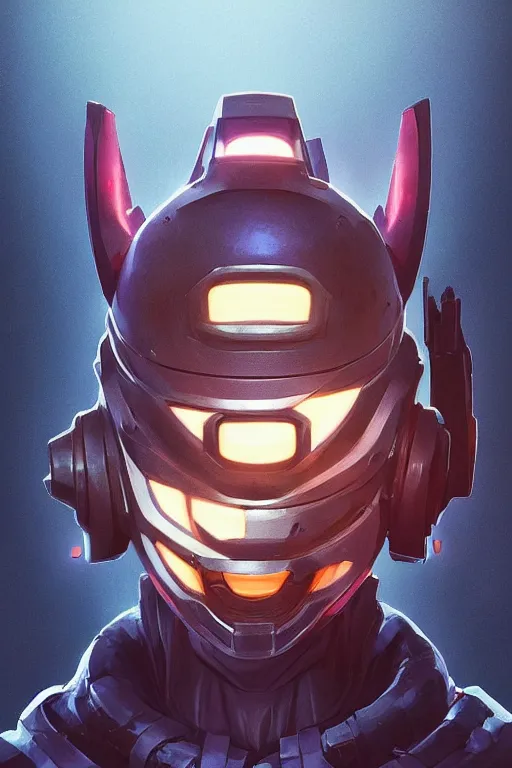 Image similar to epic mask helmet robot ninja portrait stylized as fornite style game design fanart by concept artist gervasio canda, behance hd by jesper ejsing, by rhads, makoto shinkai and lois van baarle, ilya kuvshinov, rossdraws global illumination radiating a glowing aura global illumination ray tracing hdr render in unreal engine 5