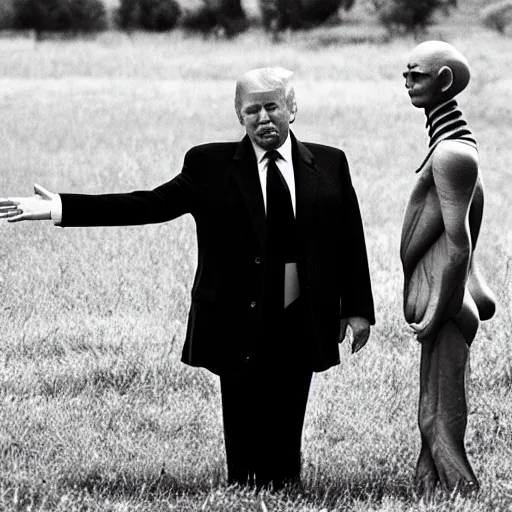 Image similar to photo of Trump talking to an alien