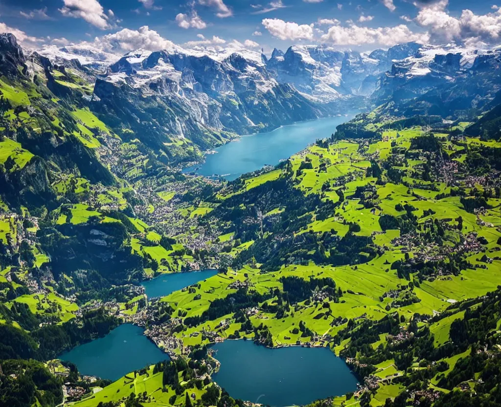 Prompt: Amazing Switzerland Landscape that are out of this world 8k