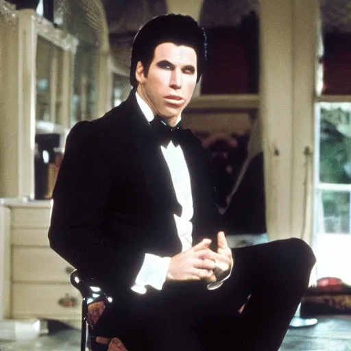 Image similar to a photo of john travolta as a vampire vampire vampire vampire