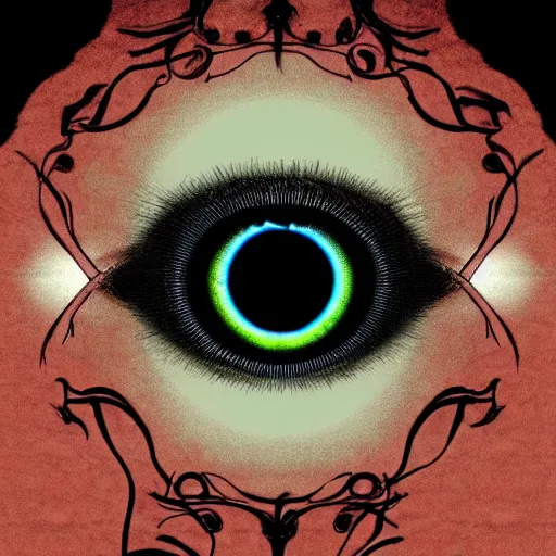 Prompt: an eye, plurality, in the style of the band tool