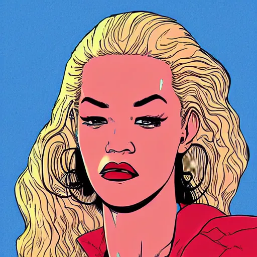 Image similar to rita ora retro minimalist portrait by jean giraud, moebius starwatcher comic, 8 k