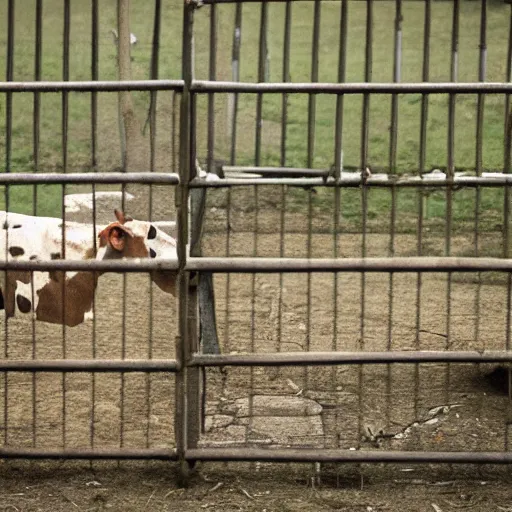 Image similar to cow escaping a cage