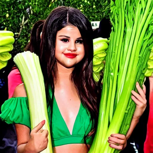 Image similar to selena gomez as celery