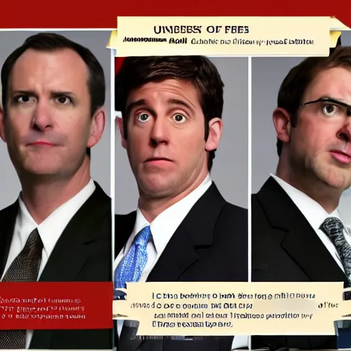 Image similar to characters of the office as investment bankers, ultra detailed, soft lighting