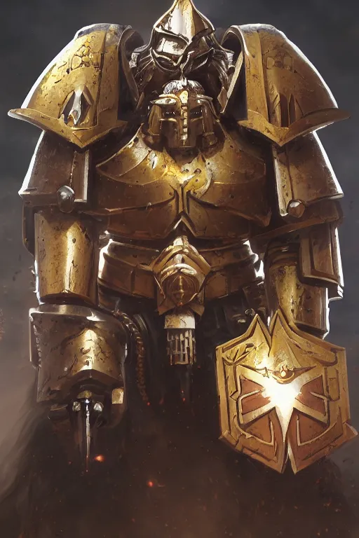 Image similar to armor portrait heros warhammer 4 0 k horus heresy fanart - the primarchs emperor by johannes helgeson animated with vfx concept artist & illustrator global illumination ray tracing hdr fanart arstation zbrush central hardmesh 8 k octane renderer comics stylized