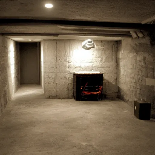 Image similar to surrealist basement