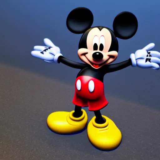 Image similar to mickey mouse rendered in unreal engine