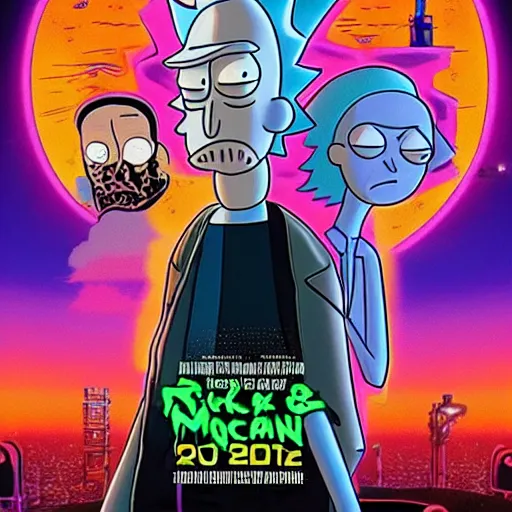 Prompt: rick and morty in the movie poster for blade runner 2 0 4 9 photorealistic 8 k