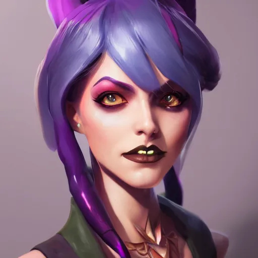 Image similar to jinx from arcane, league of legends, photorealistic, greg rutkowski, artstation,