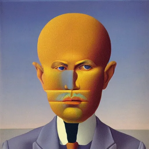 Image similar to A man\'s eyes containing the universe, by René Magritte