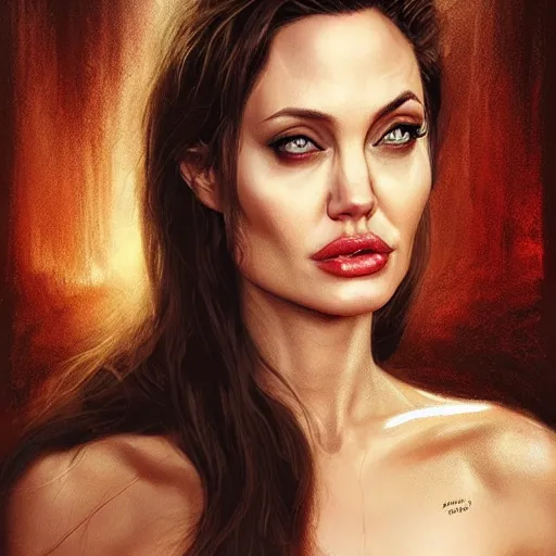 Angelina Jolie as Lucifer Morningstar, highly | Stable Diffusion