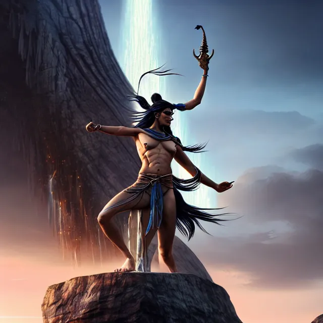 Image similar to epic professional digital art of Shiva the Adiyogi, best on artstation, cgsociety, wlop, Behance, pixiv, astonishing, impressive, outstanding, epic, cinematic, stunning, gorgeous, much detail, much wow, masterpiece.