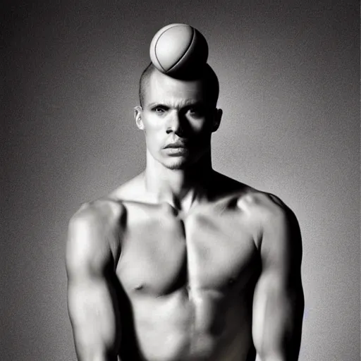 Image similar to a portrait of a beautiful athletic young male demon, photographed by erwin olaf, artistic