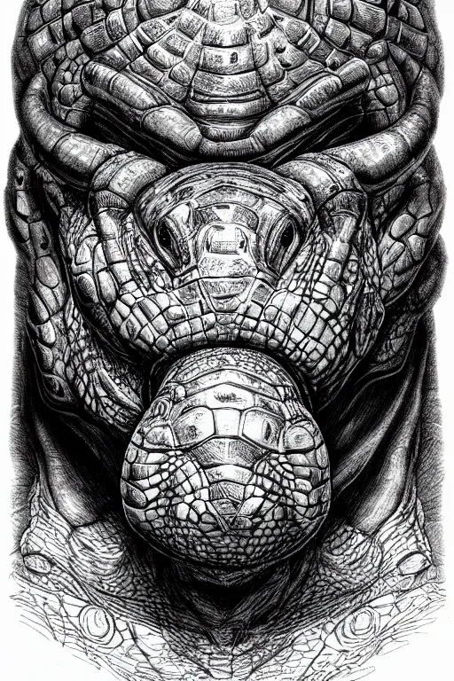 Prompt: tortoise humanoid figure monster, symmetrical, highly detailed, digital art, sharp focus, trending on art station, kentaro miura manga art style