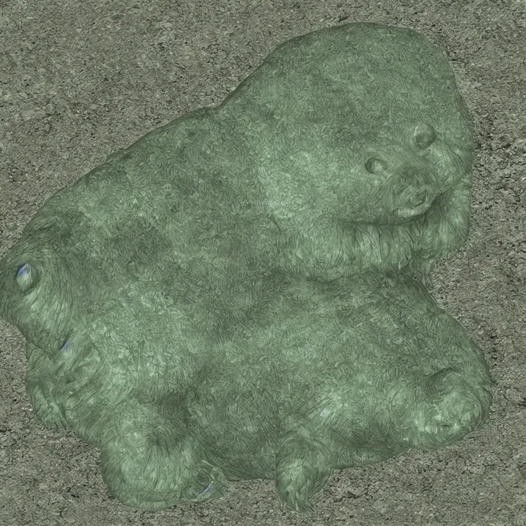 Prompt: depth map of a water bear