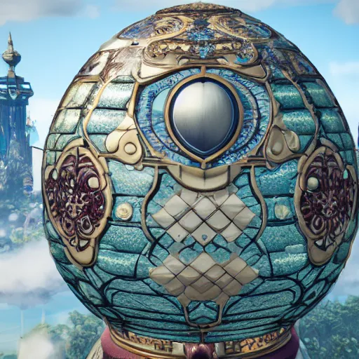 Prompt: a gigantic faberge egg, aetherpunk, unreal engine,