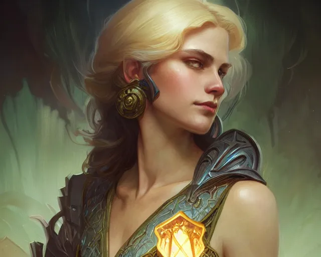 Prompt: photography of elenore abbott, deep focus, d & d and mtg, fantasy, intricate, elegant, highly detailed, digital painting, artstation, concept art, matte, sharp focus, illustration, hearthstone, art by artgerm and greg rutkowski and alphonse mucha