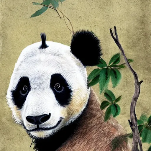 Image similar to a panda and giraffe mixture photorealistic