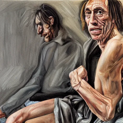 Prompt: high quality high detail painting by lucian freud, hd, iggy pop