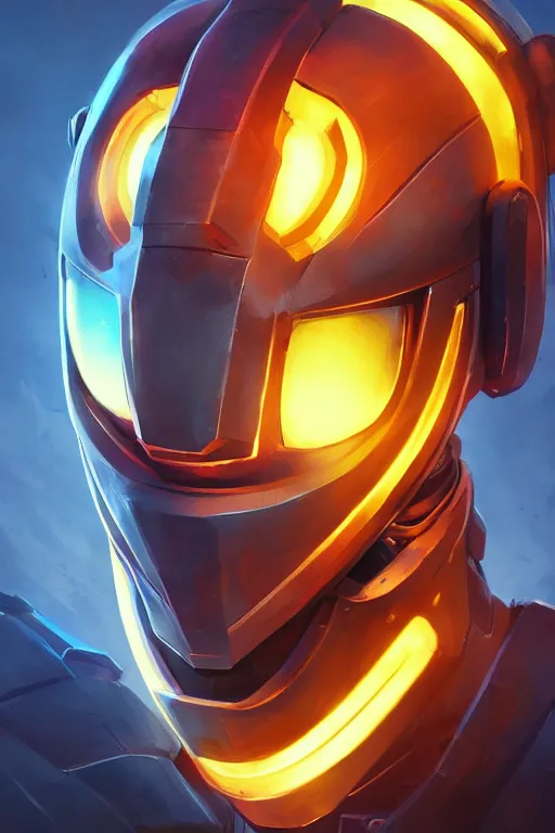 Image similar to epic mask helmet robot ninja portrait stylized as fornite style game design fanart by concept artist gervasio canda, behance hd by jesper ejsing, by rhads, makoto shinkai and lois van baarle, ilya kuvshinov, rossdraws global illumination radiating a glowing aura global illumination ray tracing hdr render in unreal engine 5